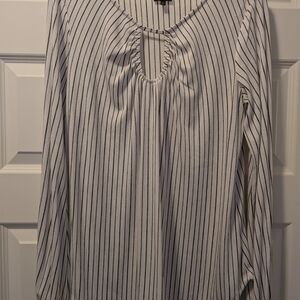 Buckle Black and White Striped Blouse